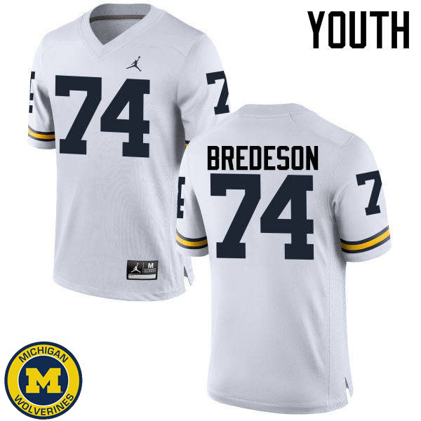 Youth University of Michigan #74 Ben Bredeson White High School Jersey